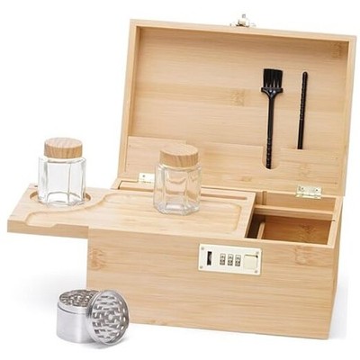 Youpehom Large bamboo box, locked storage decorative box with Medium Bamboo