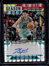 2024-25 Mosaic KJ Simpson Jr International Prizm Rookie Ticket Auto #RST-KJS
