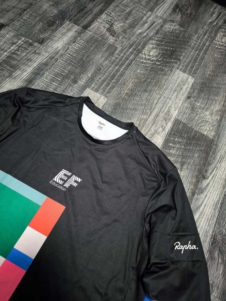 Camiseta técnica masculina Rapha EF Education First LS tamanho G equipamento de ciclismo - Imagem 2 de 4