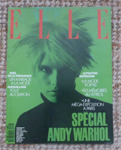 French ELLE Magazine June 1990 Andy Warhol Special