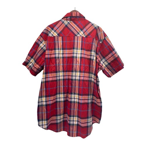 Akademiks Men’s 4XL Red Plaid Button Down Short Sleeve Shirt - Picture 5 of 5