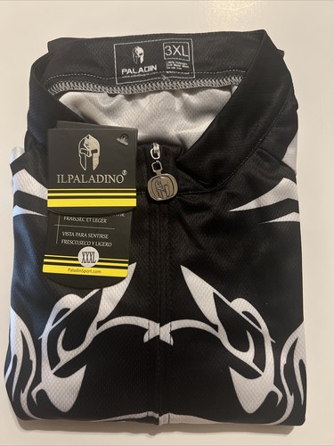 Ilpaladino Men's Size 3XL Short Sleeve Cycling Jersey Skull Pattern Brand New - 第 1/2 張圖片