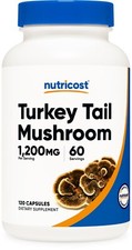 Nutricost Turkey Tail Mushroom Capsules 1200mg, 60 Servings 120 Capsules