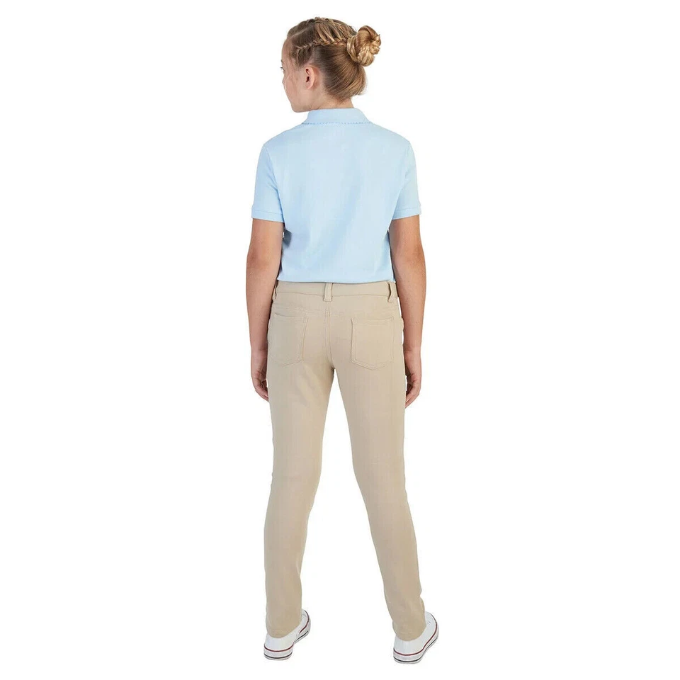 Pantalón tejido ajustado French Toast para niñas jóvenes, beige talla 12 Foto 2 de 4