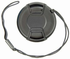 CENTER-PINCH FRONT LENS CAP WITH LEASH CHOOSE SIZE 49 52 58 62 67 72 77 mm