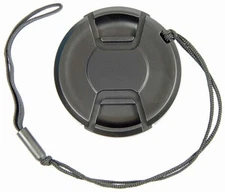 CENTER-PINCH FRONT LENS CAP WITH LEASH CHOOSE SIZE 49 52 58 62 67 72 77 mm