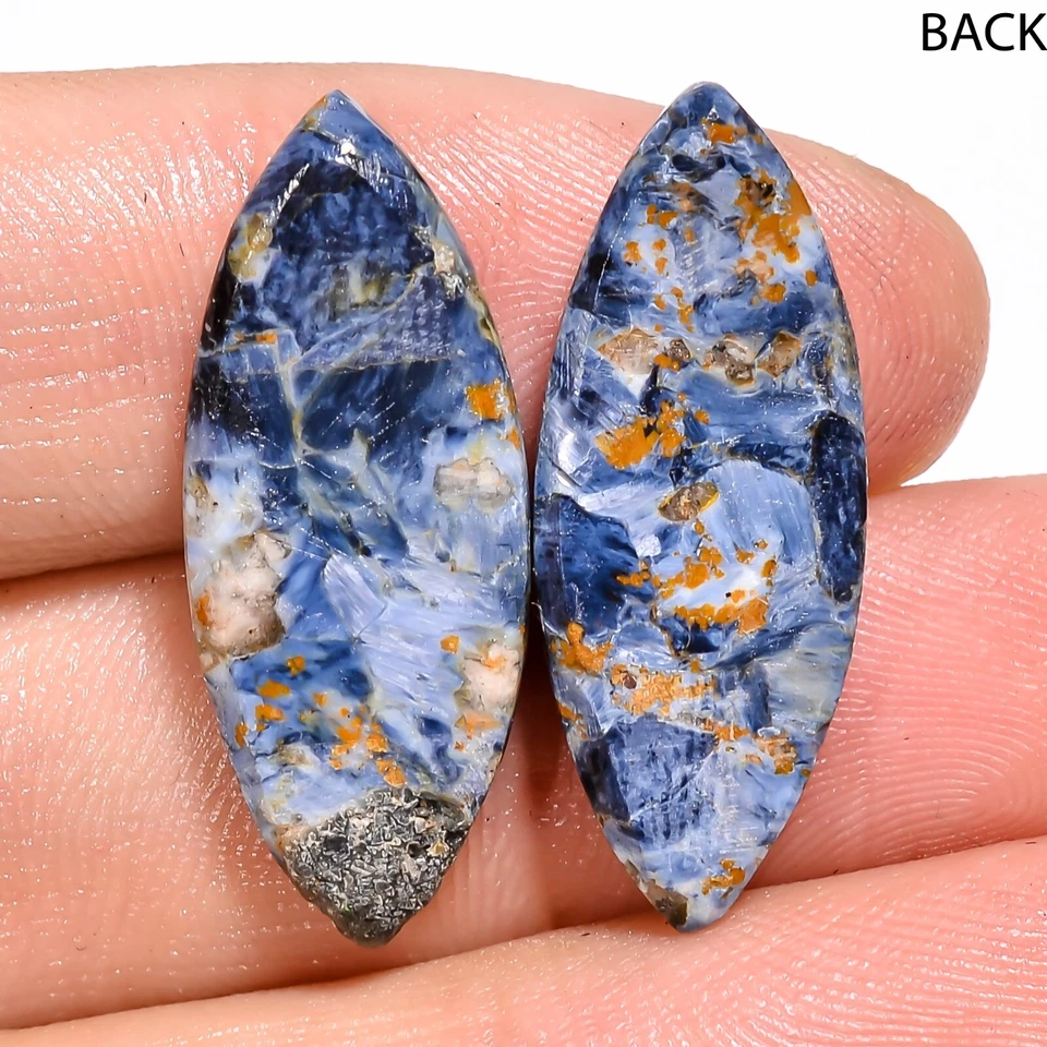 Marquesa 15.15CT 11x28x3mm Gris Natural PIETTERSITE Par Cabujón Piedra Sin Tratar Foto 3 de 4