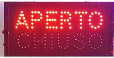 Insegna A Led Luminosa Dinamica Con Tasto Selettore Aperto O Chiuso 50x25 Cm