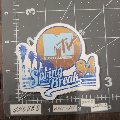 MTV Spring Break '84 Logo Sticker For Skateboard Bottle Guitar Phone Ect Mat31