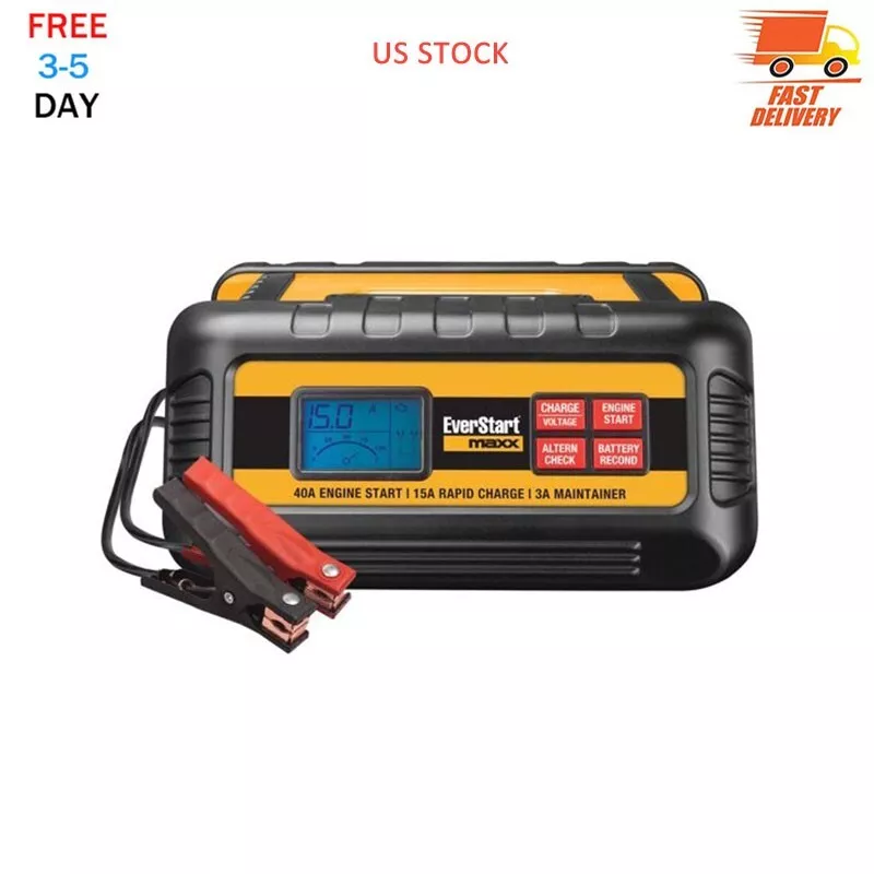 15 Amp Portable Car Battery Charger with 40 Amp Engine Start and Alternator  Check