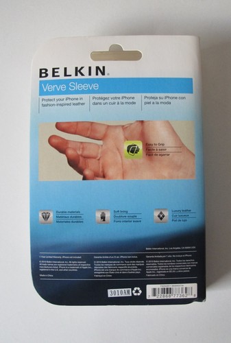 Belkin Verve Sleeve Leather Case for iPhone 4, Black/Blue - Picture 2 of 3