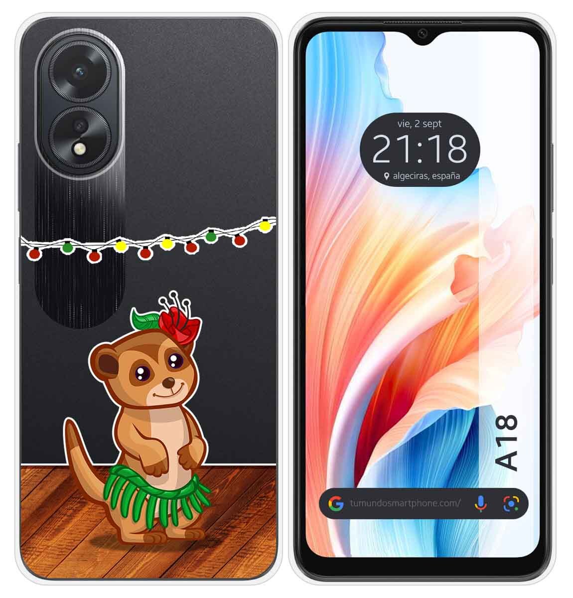 Cover Silicone Trasparente per Oppo A18 Disegno Meerkat Disegni