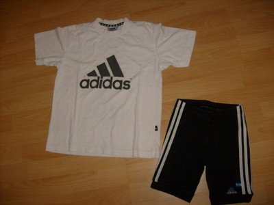 Adidas Kinder Sport Set Shorty Leggings und Shirt Gr. 152