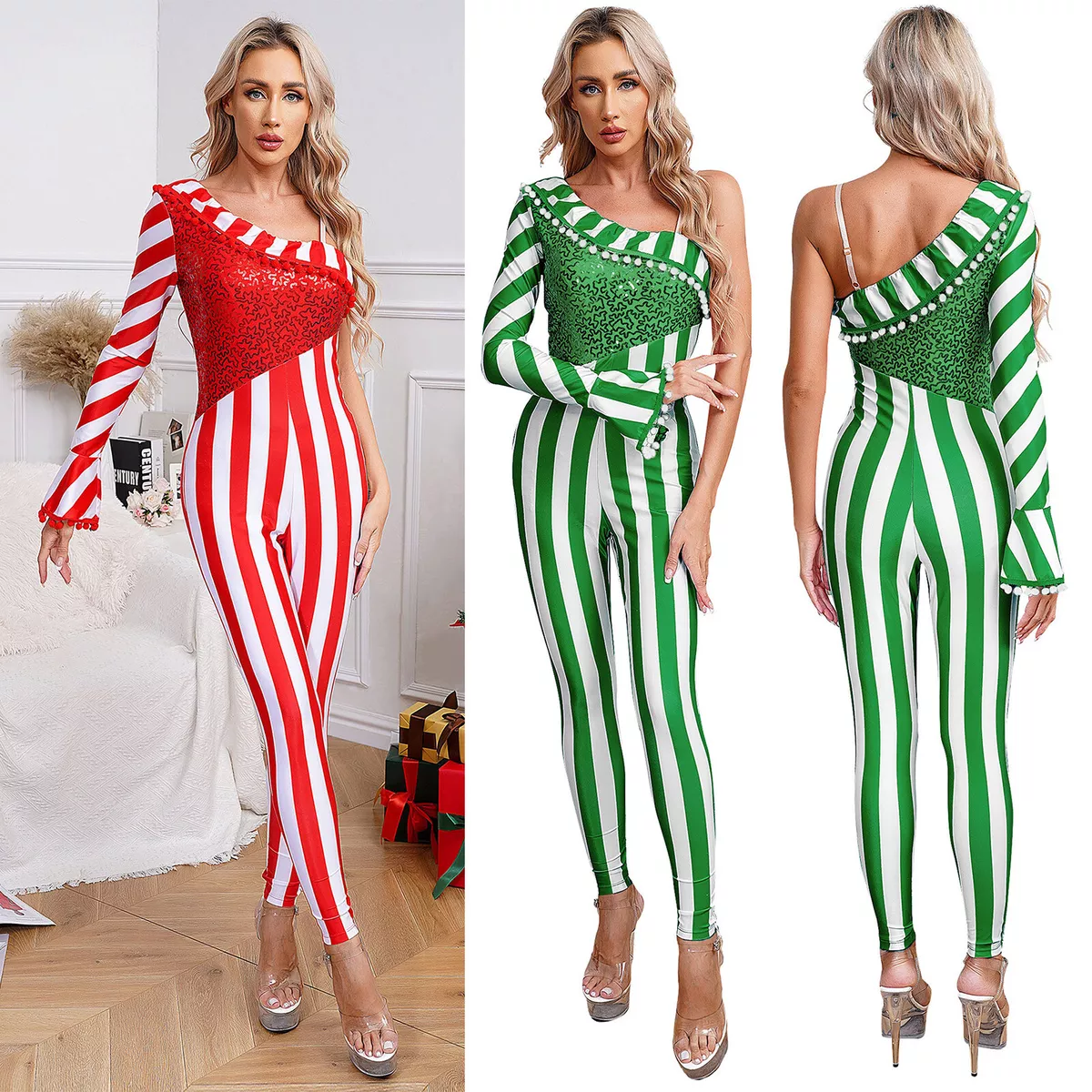 Christmas 2pcs Santa Pattern Red Plaid Long-sleeve Bell Bottom Baby Jumpsuit Set