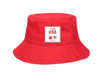 Coca Cola Red Team USA Bucket Hat NEW COCA-COLA TEAM USA OLYMPICS RED 100% COTTON OLYMPIC  main image 2