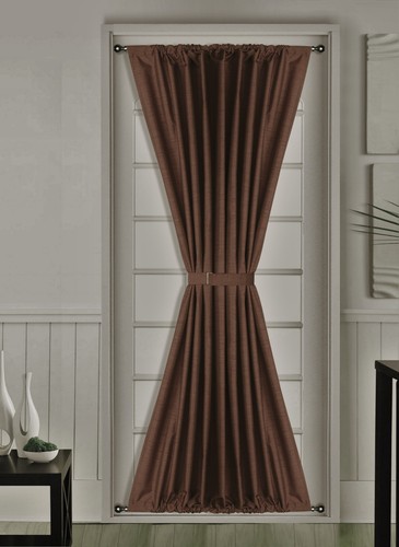 1PC HEAVY THICK THERMAL BLACKOUT ROD POCKET FRENCH DOOR PANEL W/TIE BACK 55"x72" - Picture 3 of 14