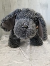 Terrier Puppy Dog Plush 9"H Long Ears Long Legs Gray Blue Fur