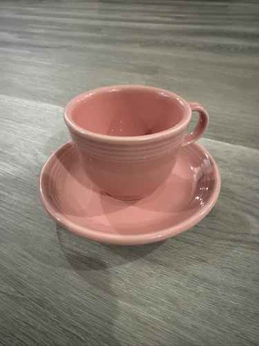 Vintage Homer Laughlin China Fiesta Fiestaware Rose Pink Cup And Saucer