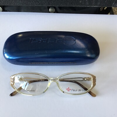 New FLEUR DE LIS Eyeglass Frames 53-13-135 With Pepsi Hard Case