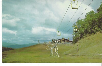GATLINBURG, TENN. POSTCARD LOOKING TOWARD THE LODGE AT SKI RESORT Ski Lift