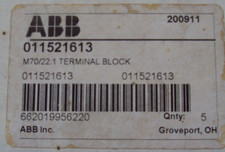 ABB TERMINAL BLOCK P/N: 011521613 M70/22.1 BOX OF 5 TERMINAL BLOCK NEW IN BOX