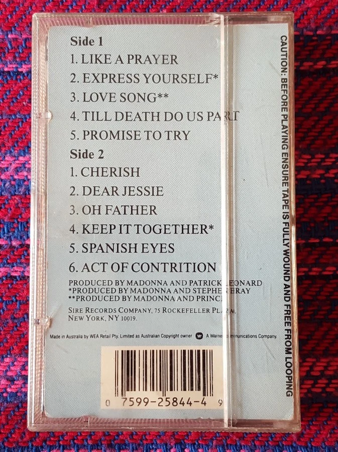 Madonna ~ Like A Prayer ( Australia Press ) Cassette - Image 2 of 4