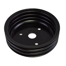 SB Chevy Black 3 Groove Short Pump Steel Crank Pulley V-Belt 1955-1968 327 350