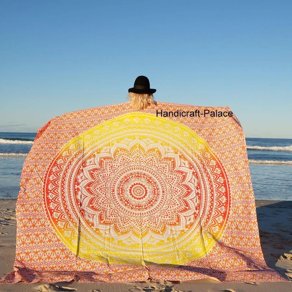 Ombre Boho Hippie Indien Goa Tapisserie Wandbehang Tagesdecken Königin Mandala - Bild 1 von 1