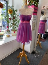 Vestido sin tirantes TheaDora rosa turquesa corto graduación cóctel noche talla 12