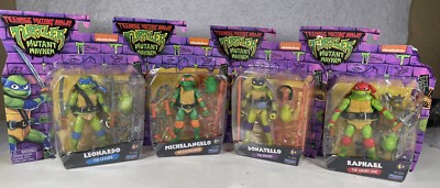 Lot Of 4: Teenage Mutant Ninja Turtles Mutant Mayhem All 4 Turtle Figures NIB!