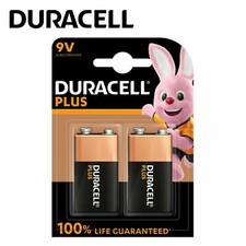 Duracell Plus 9V PP3 Alkaline Batteries 1.5V 6LR61 2PK