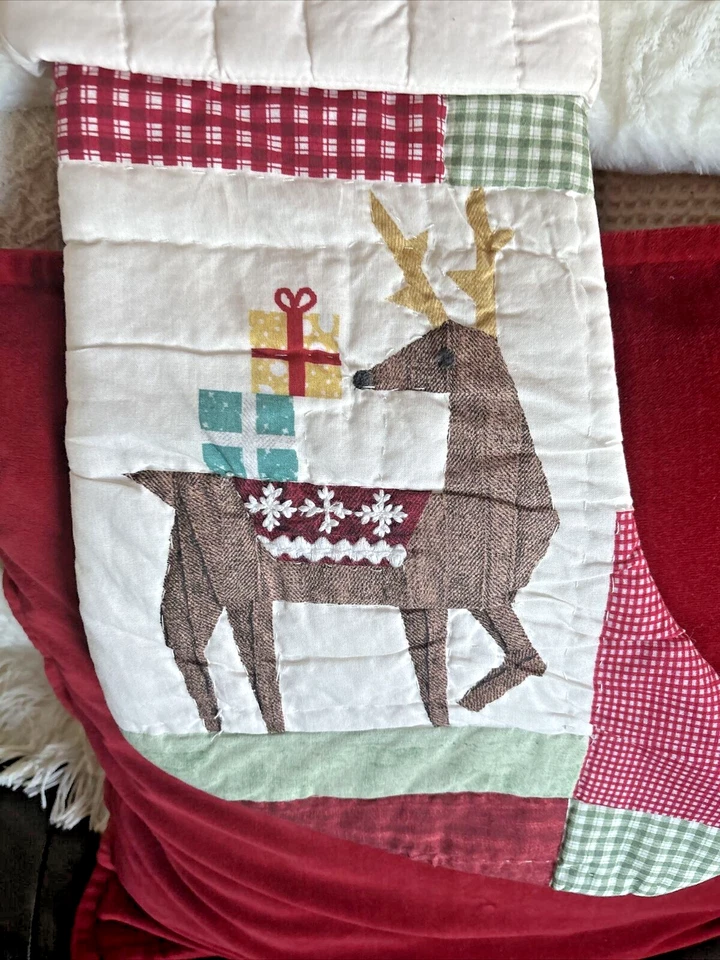 Pottery Barn Vacaciones Navidad Medias Cuadros Ciervo Disney Regalo Fiesta Rudolph, Foto 3 de 4