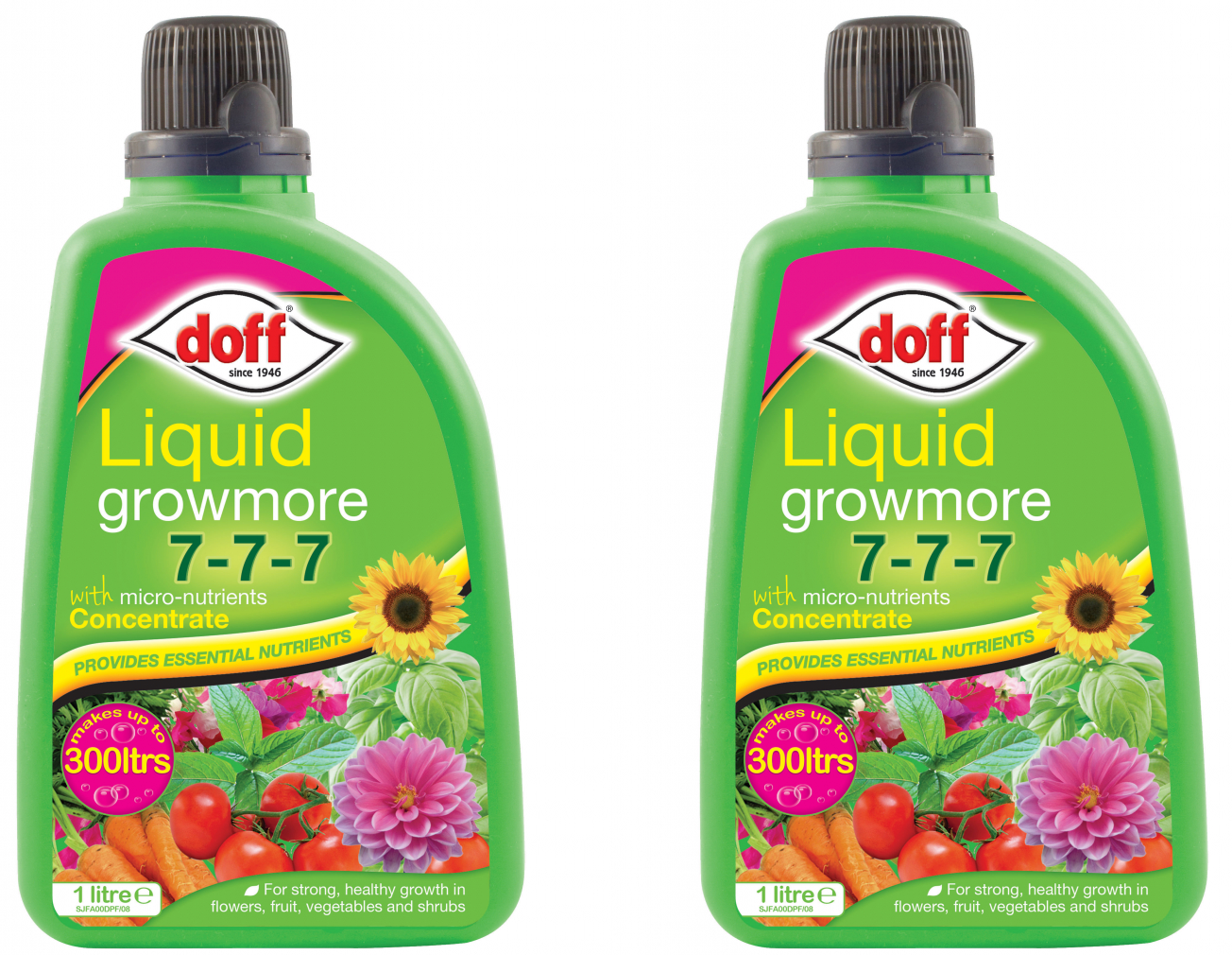 2x Doff Liquid Growmore Garden Growth Plant Feed Fertiliser Concentrate 1L
