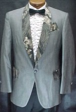 BLACK CAMOUFLAGE PRINT VINTAGE PROM TUXEDO SMOKING JACKET BOYS sizes 3 - 18