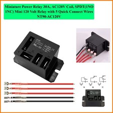Miniature Power Relay 30A, AC120V Coil, SPDT1NO 1NC Mini 120 Volt Relay with ...