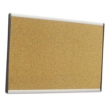 Bulletin Board, 24" x 14"board, Cubicle, Arc, Aluminum Frame 24"W x 14"H Cork