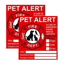Pet Emergency Alert Window Stickers – Rescue Decals for Dogs, Cats, Birds (2