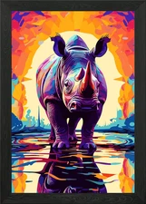 Animal Pop Art Framed Wall Art Poster Canvas Print Picture