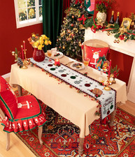 Christmas Table Runner 48 Inch Xmas Ball Buffalo Plaid Holiday Table Runners ...