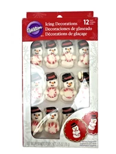 Christmas Icing Decorations Wilton Edible Cupcake Cake Topper Pack 12 Snowmen