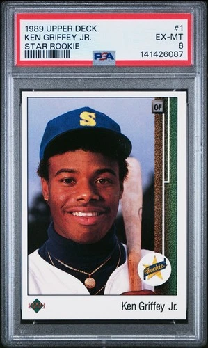 1989 Upper Deck #1 Ken Griffey Star Rookie Baseball Card PSA 6 EX-MT