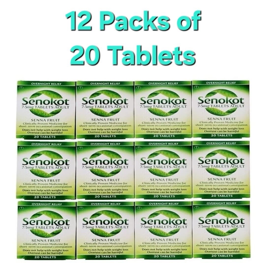 12 x 20 Senokot 7.5mg Senna Fruit Laxatives Occasional Constipation =240 Tablets