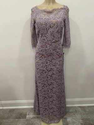 Js Collection Boat Neck Lavender Lace Formal Gown Wedding Guest Dress Size 2 NWT