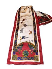 Vintage Scarf Irish Gaelic Inspired by the Book of Kells Polyester 12.5 X 54"