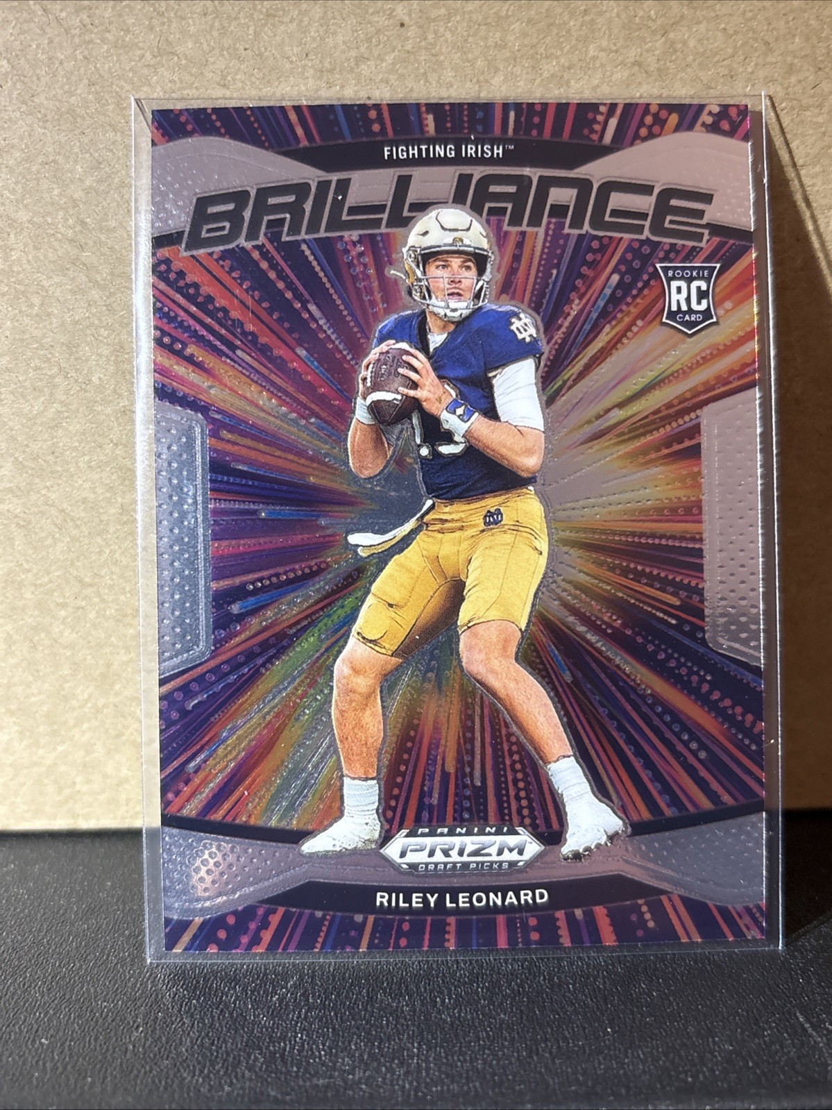 2025 Panini Prizm Draft Picks Riley Leonard Brilliance Insert Rookie Logo- Irish