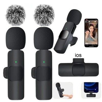 Wireless Lavalier Microphone Audio Recording Mini Replaceable Windproof Wool Mic