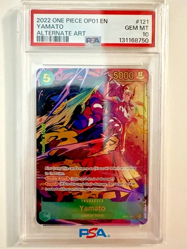 2022 One Piece OP01 EN Yamato Parallel Alt Art Foil OP01-121 PSA 10