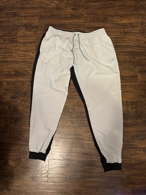 Under Armour Men's UA Baseline Woven Joggers Pants sz 2XL grey/black