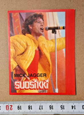 80s Finland SUOSIKKI magazine Mick Jagger Rolling Stones collector sticker card