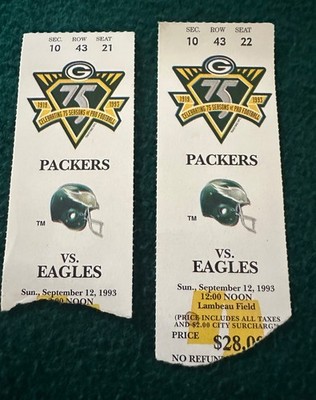 Rare Pair 1993 Packers vs Eagles-“REGGIES 1ST GAME AS A PACKER